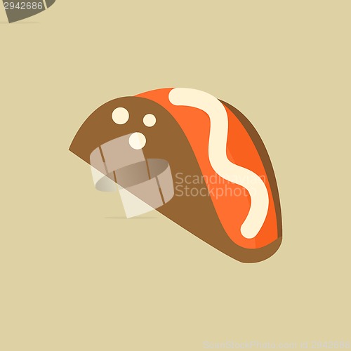 Image of Taco. Food Flat Icon