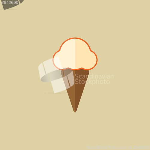 Image of Ice cream. Food Flat Icon