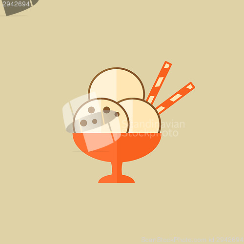 Image of Ice cream. Food Flat Icon