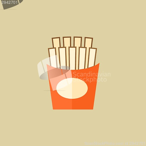 Image of French Fries. Food Flat Icon