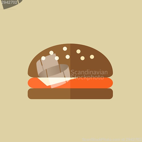 Image of Hamburger. Food Flat Icon