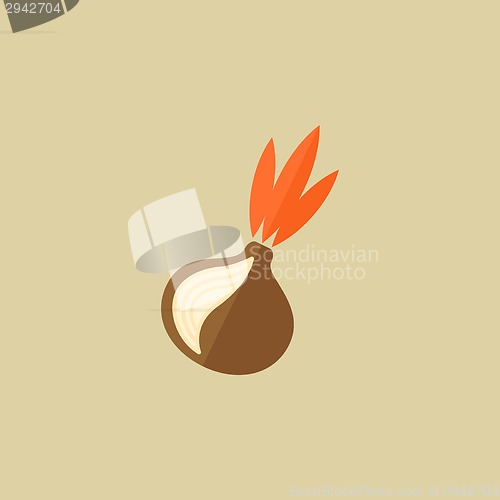 Image of Onion. Food Flat Icon