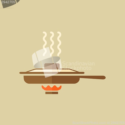 Image of Pan. Food Flat Icon