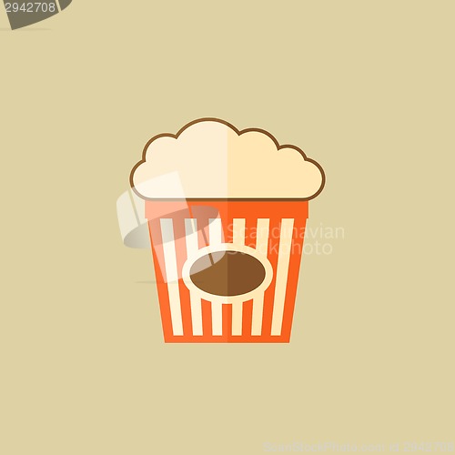 Image of Popcorn. Food Flat Icon