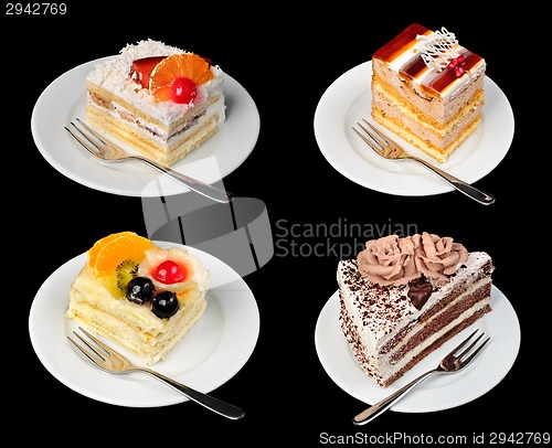 Image of Cakes isolated on black