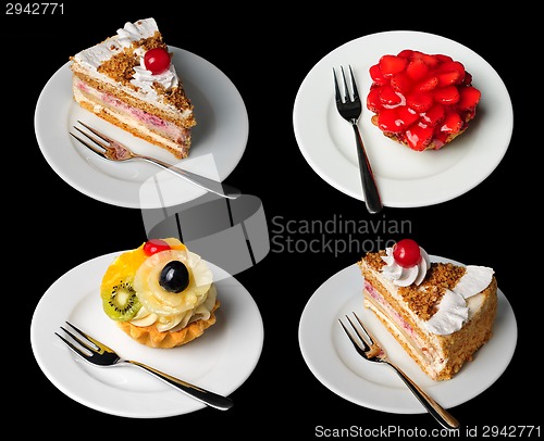 Image of Cakes isolated on black