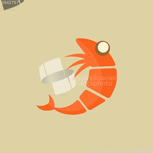 Image of Shrimp. Food Flat Icon