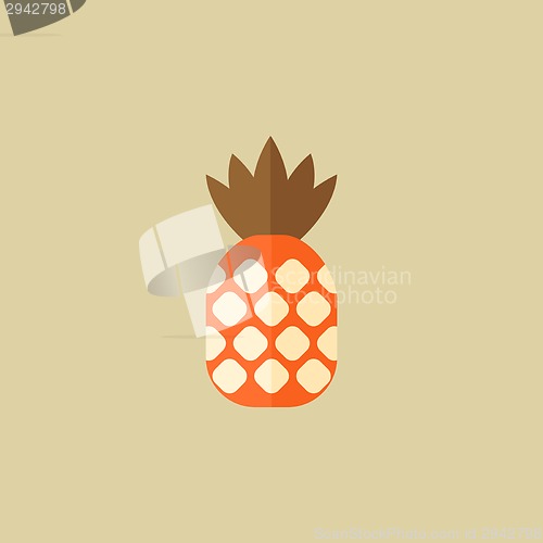 Image of Pineapple. Food Flat Icon