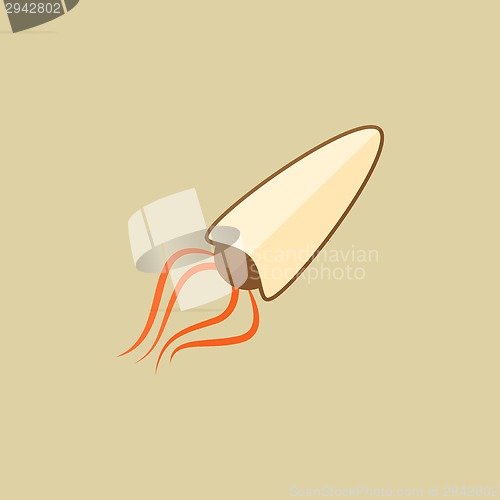 Image of Squid. Food Flat Icon