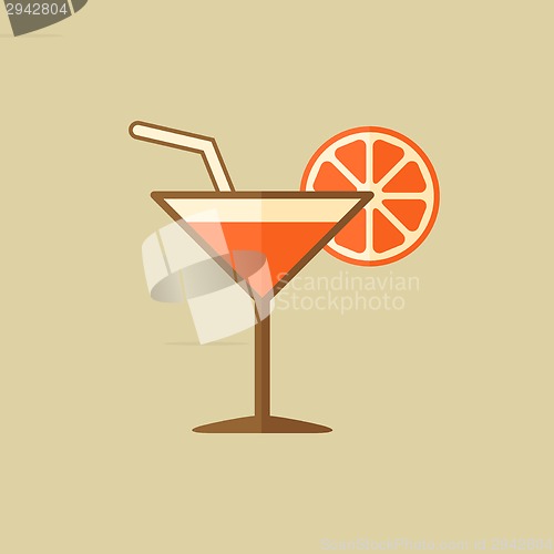 Image of Cocktail. Drink Flat Icon