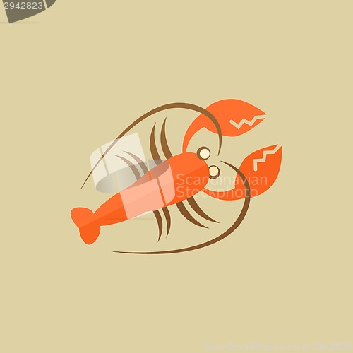 Image of Lobster. Food Flat Icon