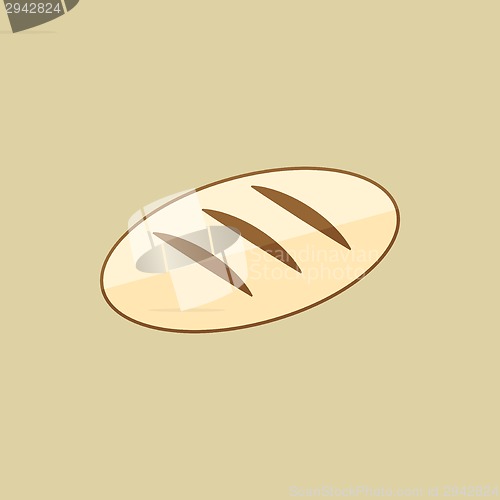 Image of Bread. Food Flat Icon