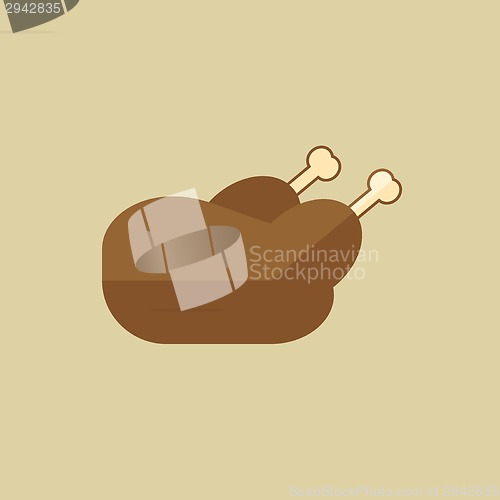 Image of Chiken. Food Flat Icon