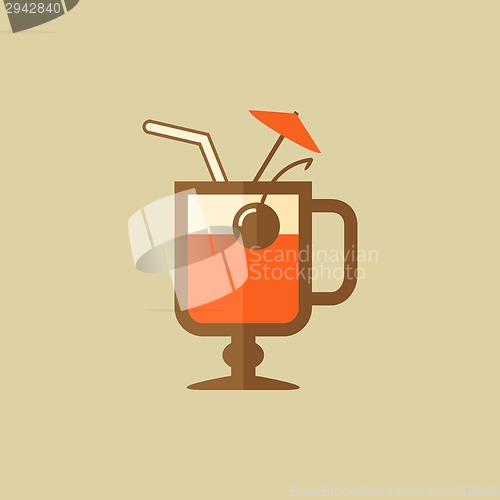 Image of Cocktail. Drink Flat Icon