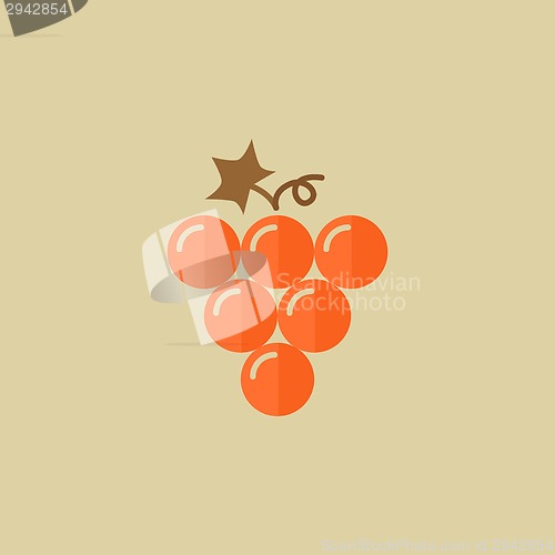 Image of Grapes. Food Flat Icon