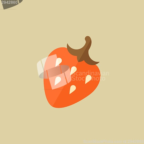 Image of Strawberry. Food Flat Icon