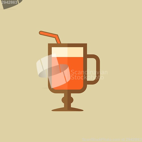 Image of Cocktail. Drink Flat Icon