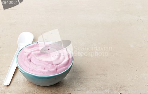 Image of bowl of pink fruit yogurt