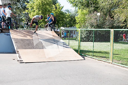 Image of Fans of bike trial,