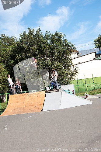 Image of Fans of bike trial,