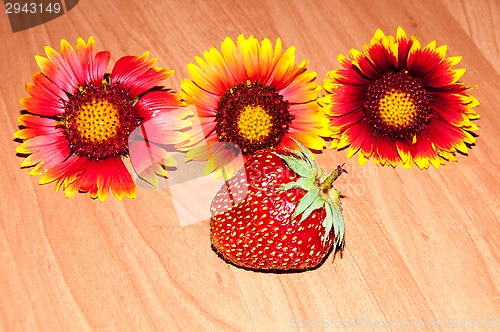 Image of Strawberry and flower