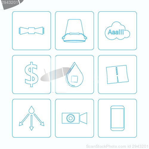 Image of Contour vector icons for Ice Bucket Challenge