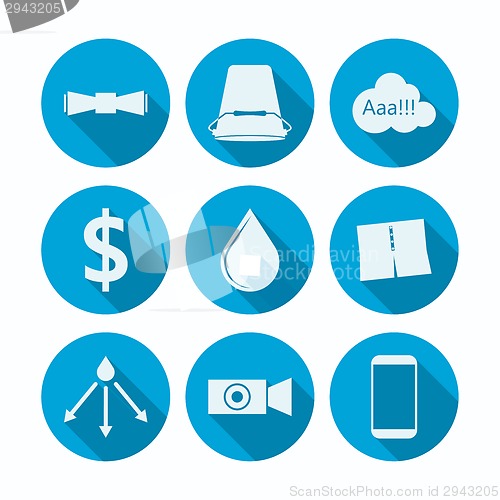 Image of Flat vector icons for Ice Bucket Challenge