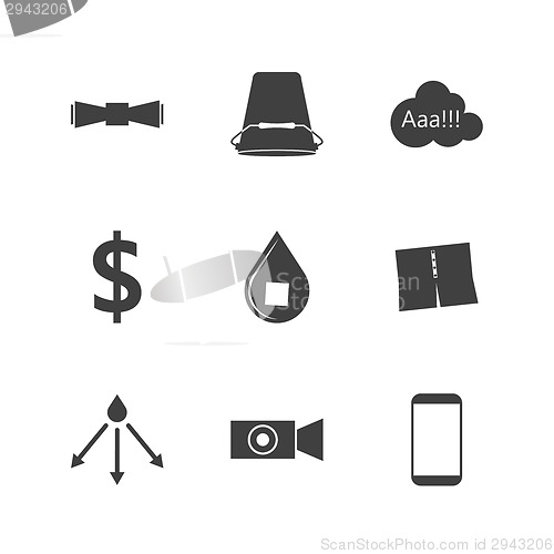 Image of Black silhouette vector icons for Ice Bucket Challenge