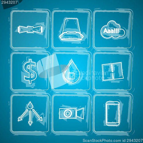 Image of Sketch vector icons for Ice Bucket Challenge
