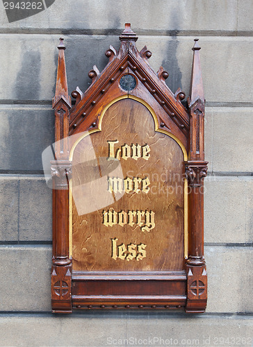 Image of Decorative wooden sign - Love more worry less 