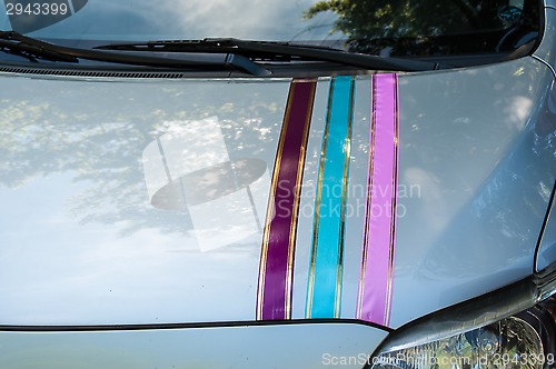 Image of Wedding car decoration.