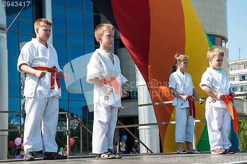 Image of Children are engaged in Taekwondo