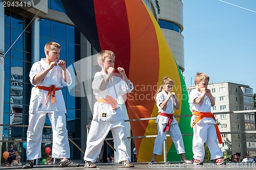 Image of Children are engaged in Taekwondo