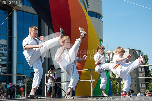 Image of Children are engaged in Taekwondo