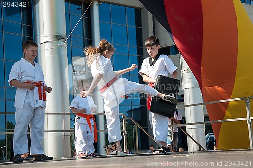 Image of Children are engaged in Taekwondo