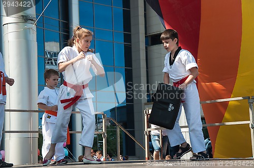 Image of Children are engaged in Taekwondo