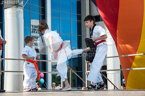 Image of Children are engaged in Taekwondo