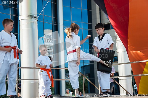 Image of Children are engaged in Taekwondo