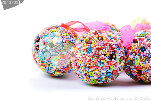 Image of Christmas balls isolated on white