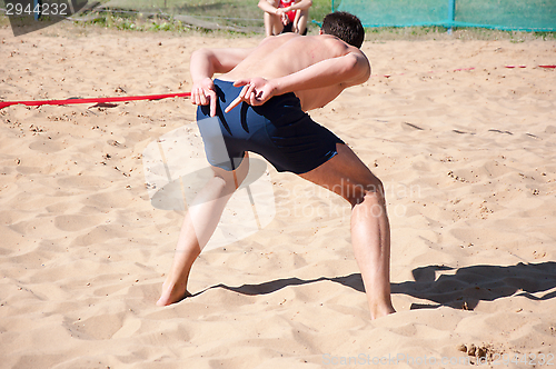 Image of Beach volleyball player