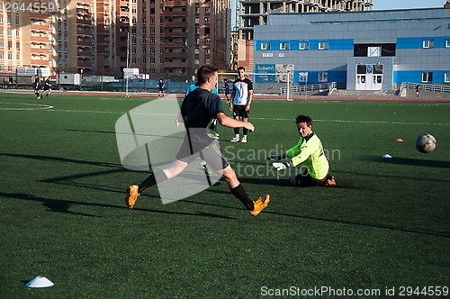 Image of Soccer game The goalkeeper number 20