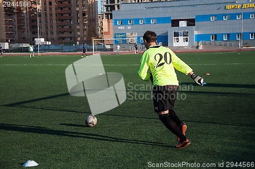 Image of Soccer game The goalkeeper number 20