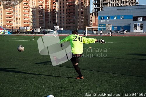 Image of Soccer game The goalkeeper number 20
