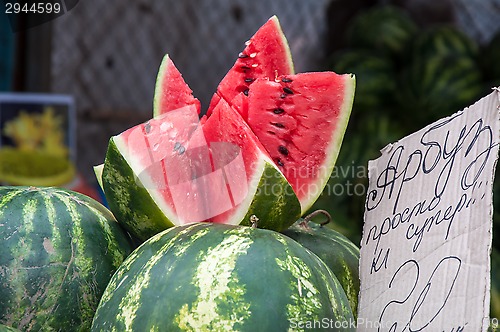 Image of Watermelon is sold at the Bazaar