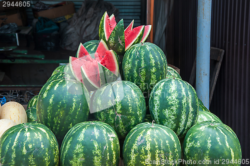 Image of Watermelon is sold at the Bazaar