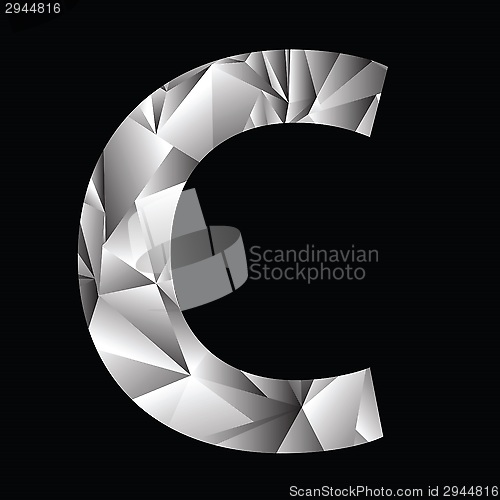 Image of crystal letter  C