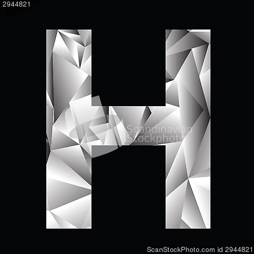 Image of crystal letter  H