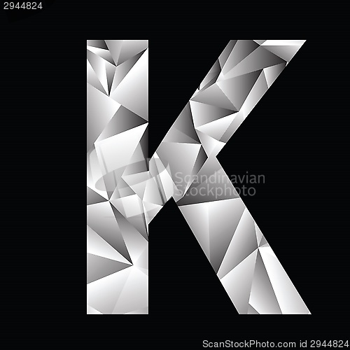 Image of crystal letter  K