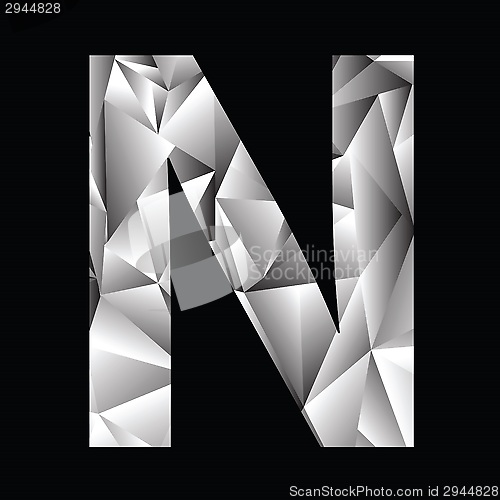 Image of crystal letter  N