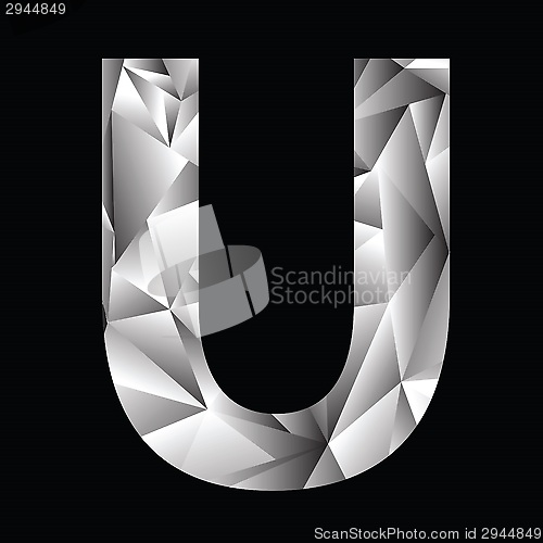 Image of crystal letter  U